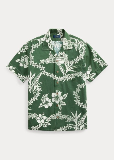 Men's Polo Ralph Lauren Classic Fit Print Poplin Shirts | 387560XNL